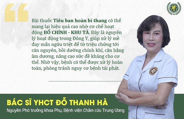 Bác sĩ Đỗ Thanh Hà đánh giá cao cơ chế điều trị của Tiêu ban hoàn bì thang