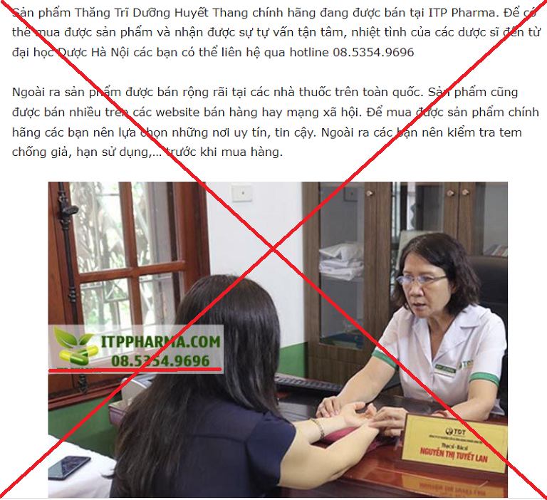 Hình ảnh bác sĩ Tuyết Lan và Bệnh nhân của Thuốc dân tộc bị giả mạo